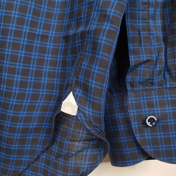 Oriali Firenze Mens Checkered Print Long Sleeve Button Down Shirt Size 16 1/2-42 - Picture 8 of 8